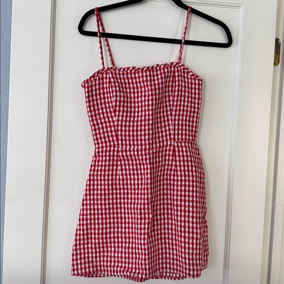 Reformation red gingham Ava mini dress size 2 - Picture 5 of 12